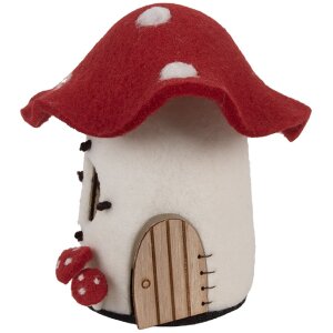 Clayre & Eef 66293 Maison en Feutre Blanche et Rouge
