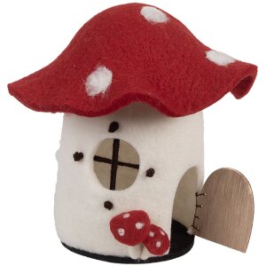 Clayre & Eef 66293 Maison en Feutre Blanche et Rouge