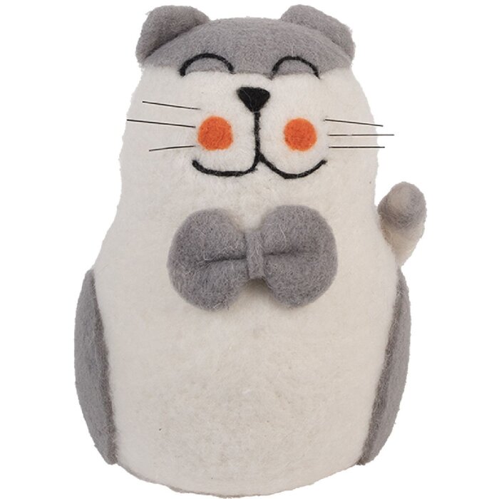 Chat en feutre Clayre & Eef 14x14x20 cm