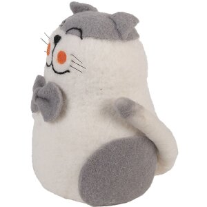 Chat en feutre Clayre & Eef 14x14x20 cm