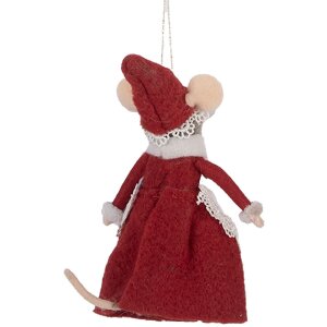 Clayre & Eef 66298 Souris en Feutre Suspendue 8x6x14 cm