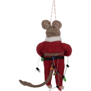 Clayre & Eef 66299 Souris Suspendue en Feutre Rouge...