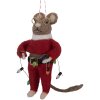 Clayre & Eef 66299 Souris Suspendue en Feutre Rouge et Marron