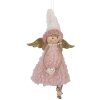 Décoration Suspendue Ange Clayre & Eef 10x3x20 cm Rose et Blanc