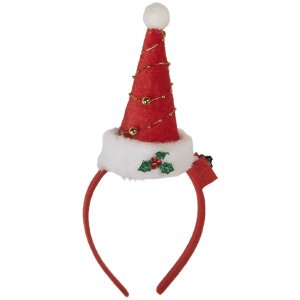Clayre & Eef Bandeau de Noël à Bonnet LED 12x7x27 cm