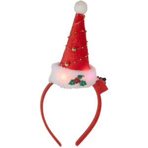 Clayre & Eef Bandeau de Noël à Bonnet LED 12x7x27 cm