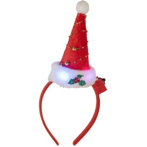 Clayre & Eef Bandeau de Noël à Bonnet LED 12x7x27 cm