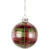 Clayre & Eef Boule de Noël Ø 8x8 cm Rouge Doré