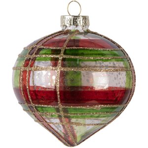 Boule de Noël Ø 8 cm Rouge-Or Clayre & Eef 6GL5179