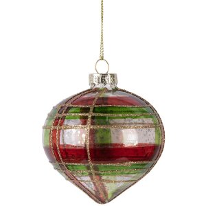 Boule de Noël Ø 8 cm Rouge-Or Clayre & Eef 6GL5179