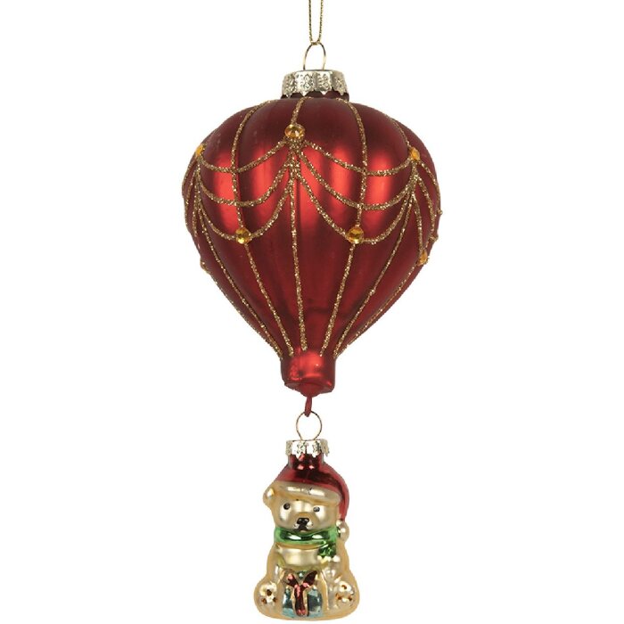 Clayre & Eef 6GL5255 Déco Noël Rouge et Doré 7x15 cm