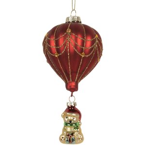Clayre & Eef 6GL5255 Déco Noël Rouge et Doré 7x15 cm