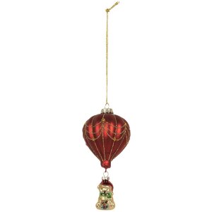 Clayre & Eef 6GL5255 Déco Noël Rouge et Doré 7x15 cm
