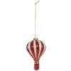 Clayre & Eef Suspension de Noël Rouge et Blanc Ø 6x9 cm