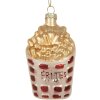 Clayre & Eef 6GL5260 Ornement de Noël 6x3x10 cm Blanc Doré