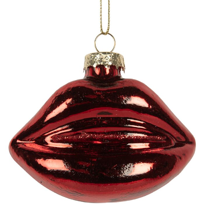 Ornement de Noël Clayre & Eef Rouge 8x4x7 cm