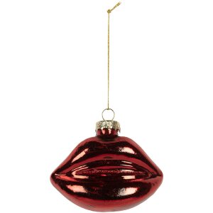 Ornement de Noël Clayre & Eef Rouge 8x4x7 cm