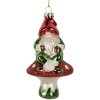 Ornement de Noël Clayre & Eef 6GL5263 7x6x13 cm Rouge et Vert