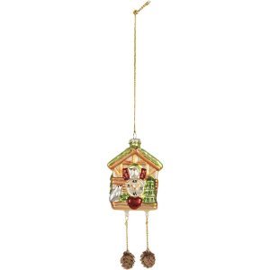 Ornement de Noël Clayre & Eef 6GL5265 7x4x10/17 cm Marron & Vert