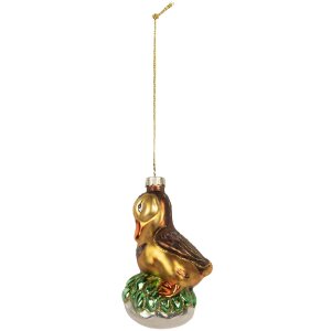 Clayre & Eef 6GL5266 Ornement de Noël 6x5x11 cm Brun Vert Verre