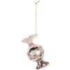 Clayre & Eef 6GL5276 Ornement de Noël Argenté Rose Ø 4x8 cm