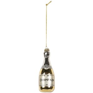 Clayre & Eef 6GL5278 Déco Noël Verre Ø 5x14 cm Doré Argenté