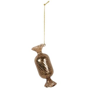 Clayre & Eef 6GL5280 Ornement de Noël Doré et Marron