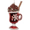 Ornement de Noël Clayre & Eef 7x6x12 cm Rouge et Marron