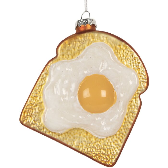 Ornement de Noël Clayre & Eef 6GL5290 9x4x11 cm Blanc-Doré