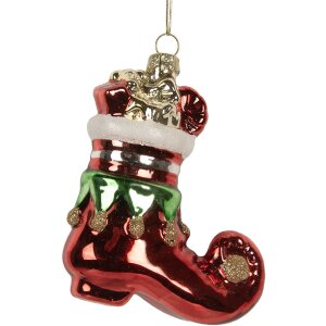 Clayre & Eef 6GL5291 Ornement de Noël Rouge et Blanc