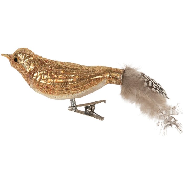 Clayre & Eef Ornement de Noël à Clip Oiseau 9x3x4 cm