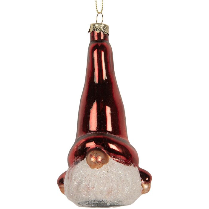 Ornement de Noël Clayre & Eef 6GL5293 6x5x13 cm Rouge et Blanc