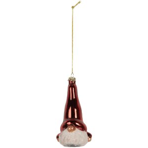 Ornement de Noël Clayre & Eef 6GL5293 6x5x13 cm Rouge et Blanc