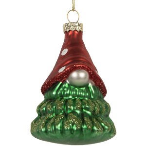 Clayre & Eef Ornement de Noël Rouge et Vert 5x9 cm