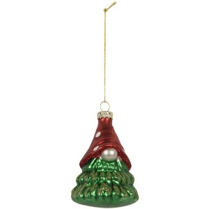 Clayre & Eef Ornement de Noël Rouge et Vert 5x9 cm