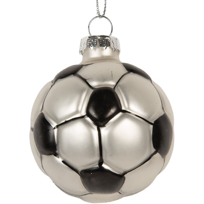 Clayre & Eef Ornement de Noël 6 cm Gris & Noir
