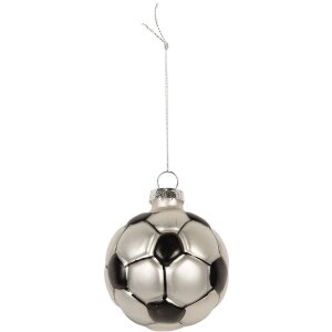 Clayre & Eef Ornement de Noël 6 cm Gris & Noir