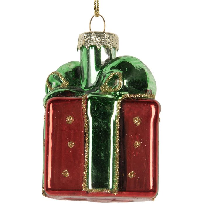 Clayre & Eef Ornement de Noël Verre 4x4x6 cm