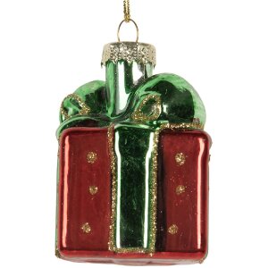 Clayre & Eef Ornement de Noël Verre 4x4x6 cm