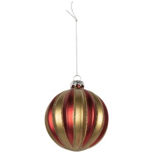 Boule de Noël Rouge et Doré 8 cm Clayre &...