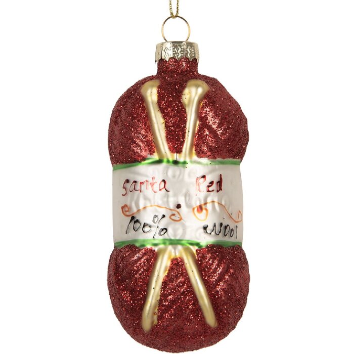 Clayre & Eef 6GL5306 Décoration de Noël Rouge-Blanc Ø 5x10 cm
