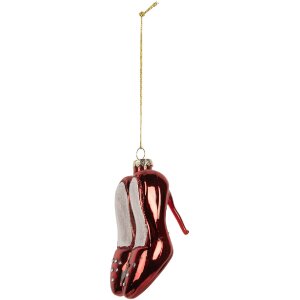 Clayre & Eef Ornement de Noël 6x6x10 cm Rouge et Blanc