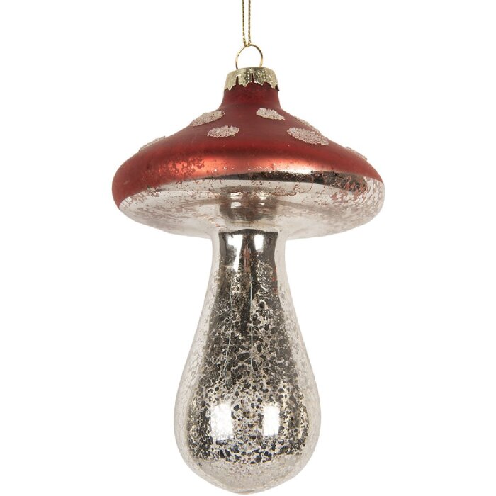 Clayre & Eef 6GL5314 Ornement de Noël Rouge & Argent
