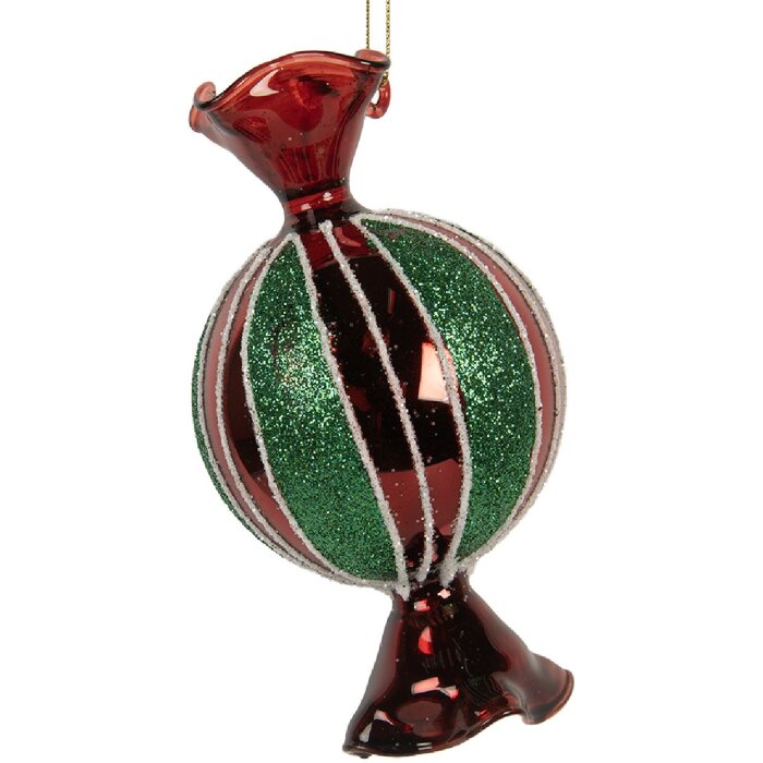 Ornement de Noël Clayre & Eef 7x7x12 cm Rouge et Vert