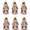 Clayre & Eef 6GL5322 Ornements de Noël Set de 6 Rouge Argenté