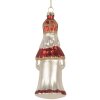 Ornement de Noël Clayre & Eef 6GL5324 5x5x15 cm Rouge et Blanc