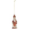 Ornement de Noël Clayre & Eef 6GL5324 5x5x15 cm Rouge et Blanc