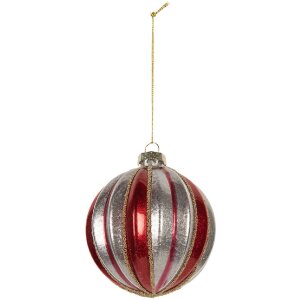 Boule de Noël Clayre & Eef Rouge et Argent...
