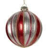 Boule de Noël Clayre & Eef Rouge et Argent Ø 8 cm
