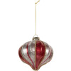 Boule de Noël Clayre & Eef 8 cm Rouge-Argent